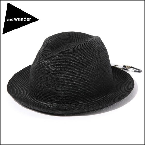 ポイント10% アンドワンダー ブレードハット 帽子 ブラック and wander braid h...