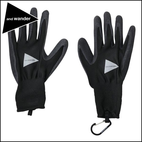 ポイント10% and wander / アンドワンダー・rubber glove・Black・AW...