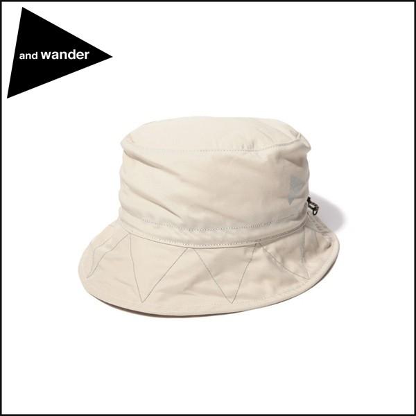 ポイント10% アンドワンダー 60/40 クロスハット 帽子 ベージュ and wander 60...