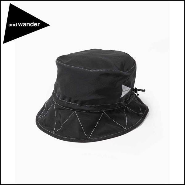 ポイント10% アンドワンダー 60/40 クロスハット 帽子 ブラック and wander 60...