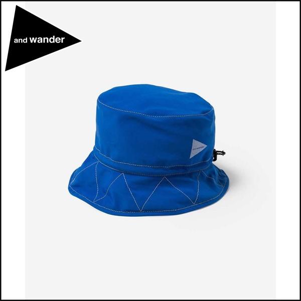 ポイント10% アンドワンダー 60/40 クロスハット 帽子 ブルー and wander 60/...