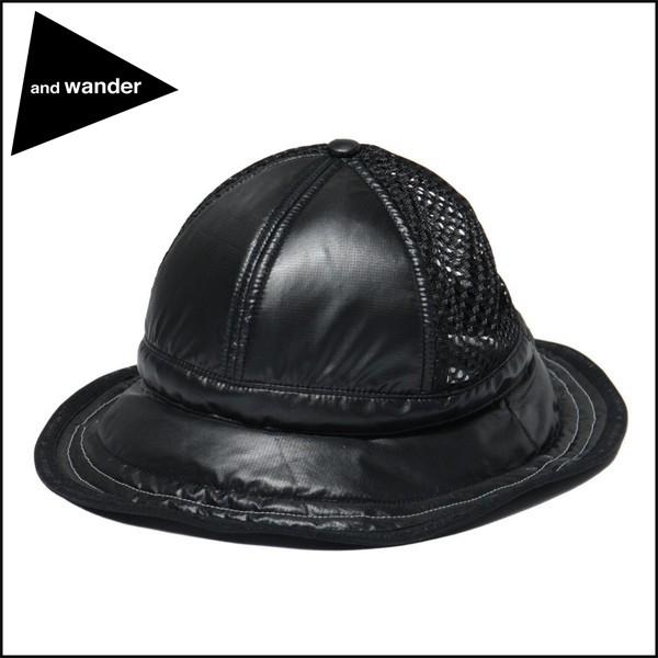 ポイント10% アンドワンダー メッシュハット 帽子 ブラック and wander mesh ha...