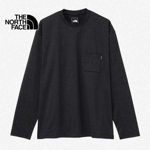 10%OFF ザ ノース フェイス ロングスリーブエアリーポケットT ブラック メンズ 吸水速乾 長...
