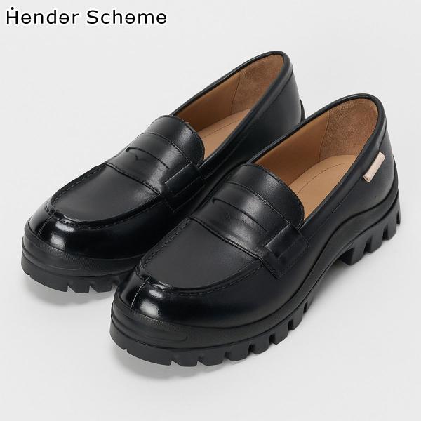 ポイント10% エンダースキーマ ローファー#2146 ブラック メンズ 革靴 厚底 ビブラムソール...