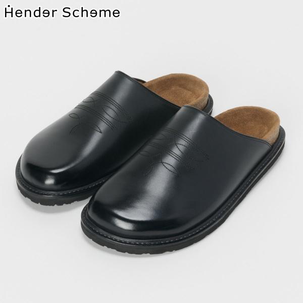 エンダースキーマ コンフィチーク ブラック スキマ レザーサンダル Hender Scheme co...