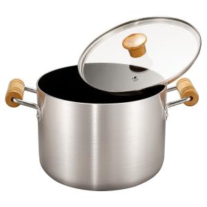 パール金属 寸胴鍋 21cm IH対応 ママディナー ガラス蓋付き （ ih ガス
