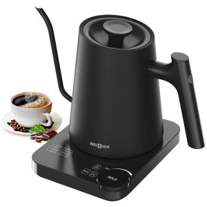 訳アリセール3,999円 電気ケトル ドリップケトル コーヒーポット ステンレス 温度調節 保温 空焚き防止 自動電源OFF デジタルパネル 細口  1L｜MOTTセレクト