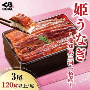ボーナスストア 10％OFF くら寿司 愛知県産 姫うなぎ 3尾セット 120g以上/尾 うなぎのたれ・山椒付き 送料無料