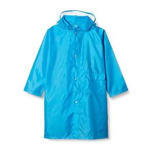 キッズ レインコート 子供 ランドセル対応 男児 女児 通学 収納袋付 全6色 3サイズ 5002182 ターコイズ