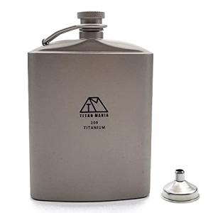 TITAN MANIA(チタンマニア) スキットル チタン製 U型 200ml 漏斗付き 軽量 ウイスキー ボトル ヒップフラスコ 携帯用 おしゃれ