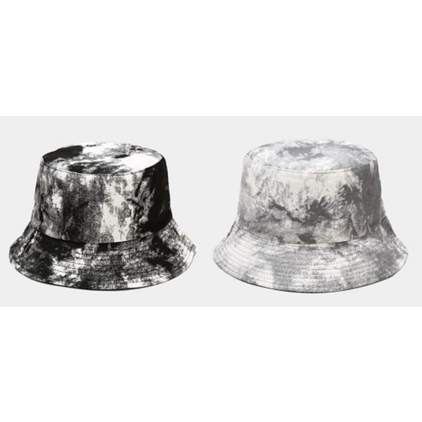 レディース ハット 帽子 大理石 大理石柄 ブラック 黒 白 ホワイト バケットハット バケハ バケ...