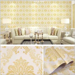 激安 大容量 10m 壁紙 ダマスク ダマスク柄 豪華 神殿 ゴールド 金