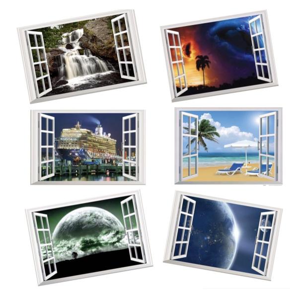 売り尽くしセール　激安　ウォールステッカー　ビーチ　太陽　地球　惑星　滝　豪華客船　ヤシの木　海　夜...