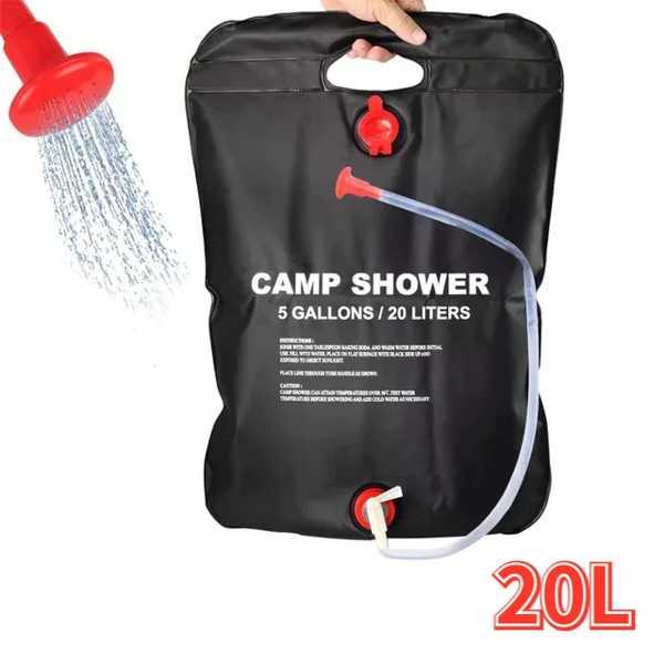 ポータブルシャワーバッグ スイッチとプラスチックヘッド付き 大容量 キャンプ アウトドアピクニック ...