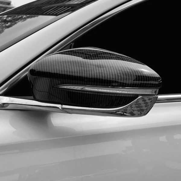 ヒュンダイグレンジャーazeraでバックミラーカバー自動車外装装飾炭素繊維スタイルドアサイドリアビュ...