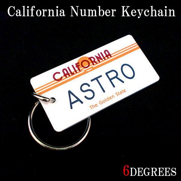 6DEGREESオリジナル　カリフォルニアナンバーキーチェーン（ASTRO・アストロ）/アメ車/シボ...