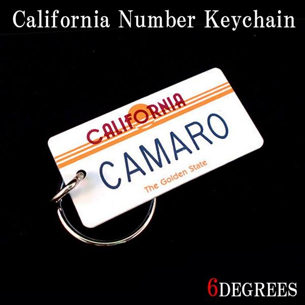 6DEGREESオリジナル　カリフォルニアナンバーキーチェーン（CAMARO・カマロ）/アメ車/シボ...