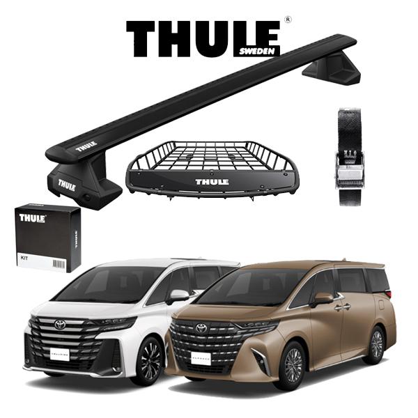 トヨタ 40系 アルファード ヴェルファイア THULE ベースキャリア ウイングバー EVO ブラ...