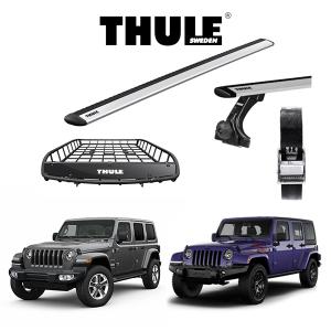 JEEP WRANGLER JL/JK ラングラー THULE スーリーベースキャリア ウィングバーEVO・Canyon 859XT キャリアバスケット ストラップ セット｜6degrees