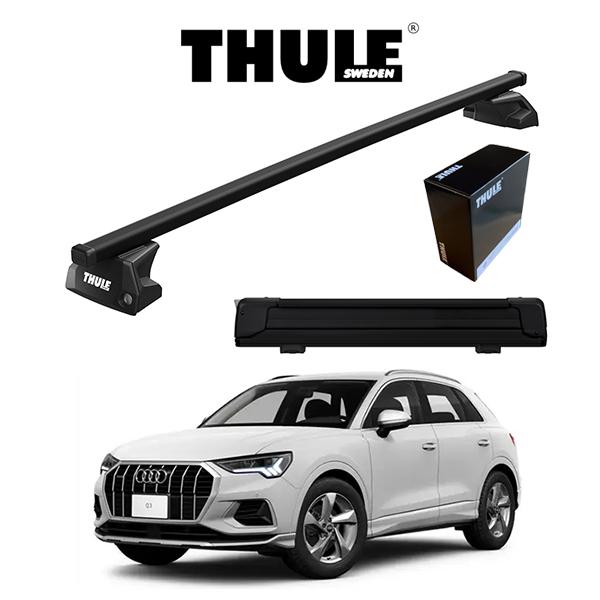 AUDI アウディ Q3 ダイレクトルーフレール付車 スクエアバー スノーパックエクステンダー（ブラ...
