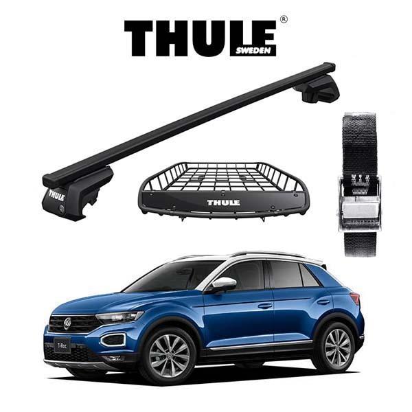 VW T-Roc ルーフレール付き車 スクエアバー キャリアバスケット Canyon 859XT ス...