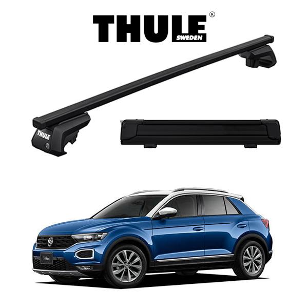 VW T-Roc スクエアバー スノーパックエクステンダー（ブラック） 『車種別セット』THULE ...