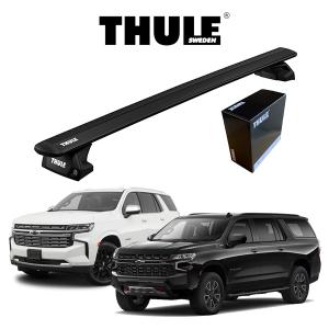 シボレー タホ サバーバン CHEVROLET TAHOE SUBURBAN ダイレクトルーフレール付き車 ウィングバー EVO ブラック『車種別セット』THULE ベースキャリア｜6degrees