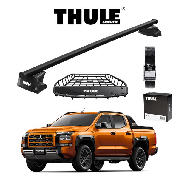 ミツビシ トライトン ダイレクトルーフレール付車 THULE スーリーベースキャリア スクエアバー ...