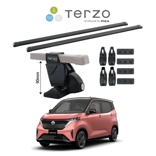 車種別セット Terzo テルッツオ ベースキャリア スクエアバー ニッサン サクラ NISSAN ...