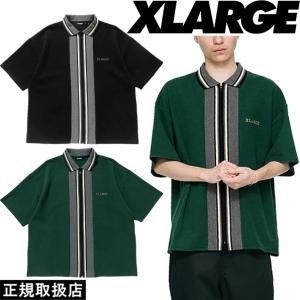 XLARGE エクストララージ STITCHED ZIP UP ワークシャツ 黒 XLARGE / OLD ENGLISH S/S WORK SHIRT