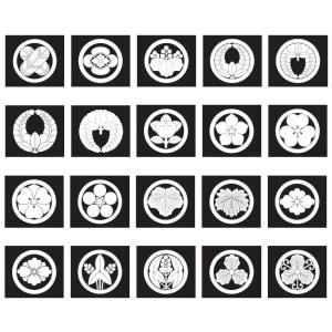 【メール便送料無料】黒地・大人用貼紋（6枚1組）No.1-20［男用貼紋 女用貼紋 貼り紋 家紋シー...