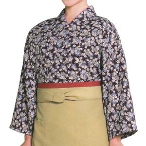 お取り寄せ商品　風香本手染め作務衣　上着　桜と楓・紫　Ｍ・Ｌ・ＬＬ寸