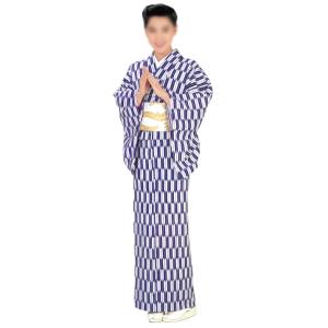 ポリ一越反物・女物仕立上り着物（単衣） 矢絣（赤白）［奥女中 大正