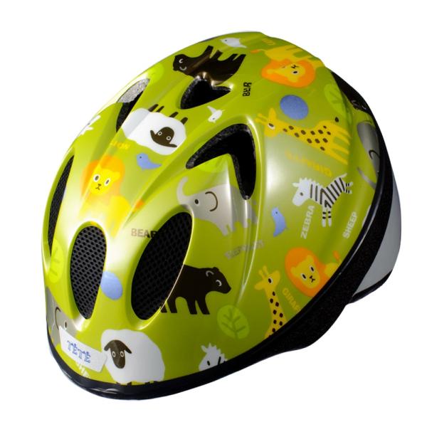 送料無料！子供用ヘルメット TETE スプラッシュハート XSサイズ アニマルグラスグリーン