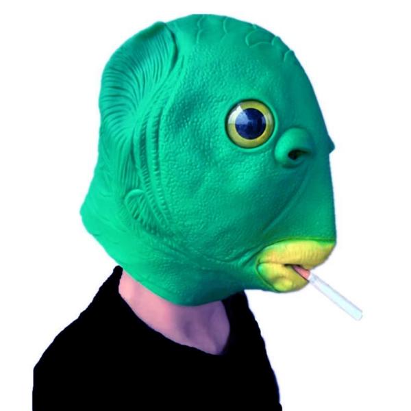 グリーンフィッシュ 緑の魚のマスク 面白いマスク 半魚人 ハロウィーン 仮装パーティー コスチューム...
