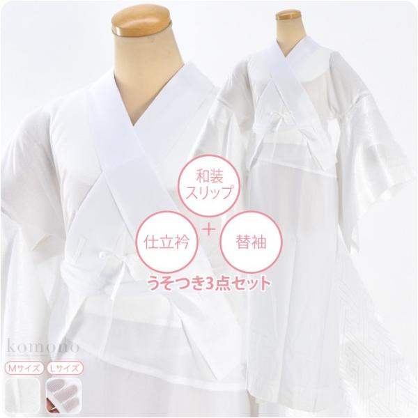 爆買 長襦袢 うそつき 襦袢 通年用 日本製 あづま姿 2style 着物スリップ 3点セット スリ...