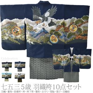 なごみや 七五三 着物 男の子 5歳 袷用 アンサンブル10点セット 鷹に