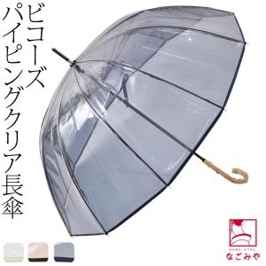 雨傘 専用 because 長傘 クリアアンブレラ 12フレーム 55cm 全3色 梅雨 対策 撥水 防水 大人 レディース 女性