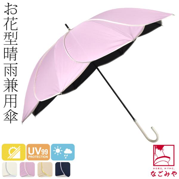 晴雨兼用 日傘 雨傘 通年用 because 長傘 PUバイカラーパイピング 遮光 暑さ 熱中症 日...