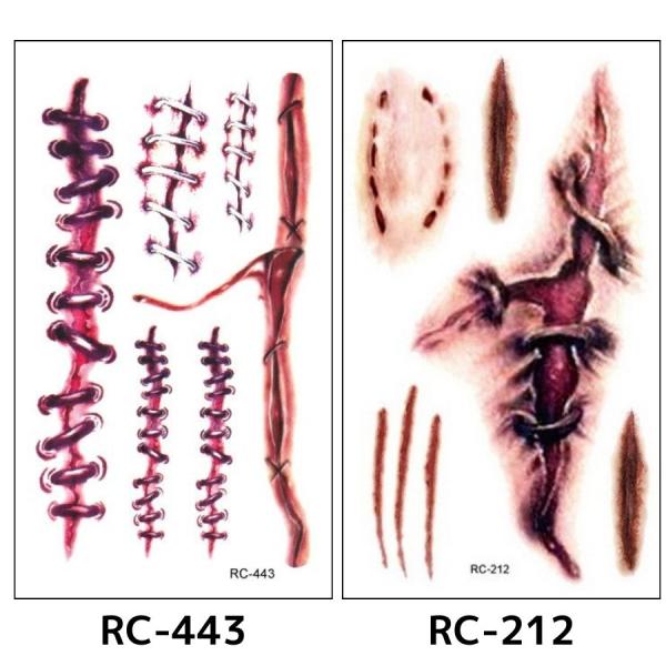 ハロウィン タトゥーシール 傷口 大人子供兼用 ゾンビメイク フェイクタトゥー リアル 傷シール 傷...