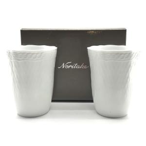 未使用 NORITAKE ノリタケ シェール ブラン タンブラーペア 2客 2個セット コップ 陶器 洋食器 白 箱有り ギフト 贈り物 管理YK20001296｜78kanteinishiki