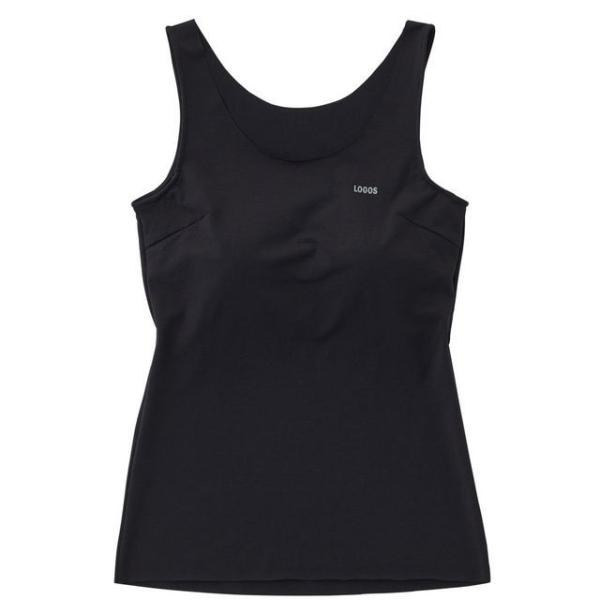 ロゴス 美フィットスキン UVタンクトップ(パッド付)ブラック Sサイズ トレッキング 吸汗・速乾グ...