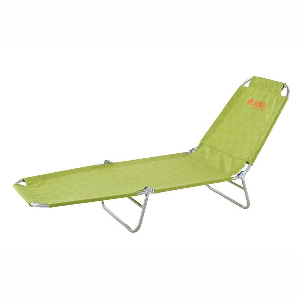 ロゴス FDベッド・ポライト（グリーン）リクライニング式ベッド チェア 砂浜や地面の凹凸も気にならず...