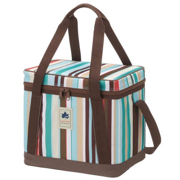 ロゴス LOGOS デザインクーラー15(ブルーストライプ)10mm厚の断熱材を使用し優れた保冷力を...