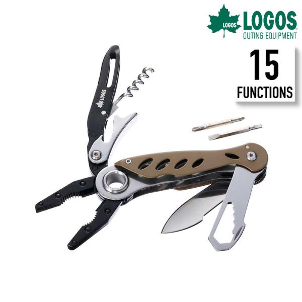 ロゴス PROマルチツール15 15徳ツール 15種類のマルチ機能ツール ハサミ 栓抜き コルク抜き...