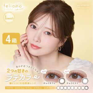【ネコポス】 フェリアモ feliamo 1MONTH 4箱セット (1箱2枚入り) UVカット カラコン 1ヶ月 ワンマンス ナチュラル カラーコンタクト 白石麻衣