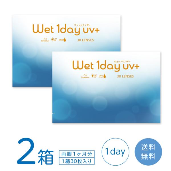 【送料無料】ウェットワンデー 2箱 (1箱30枚) コンタクトレンズ 1day UVカット うるおい...