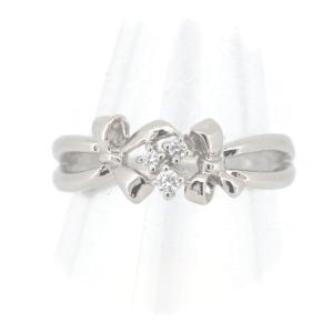 1828 タサキパールダイヤリングPT900プラチナ13号9mm0.24ct