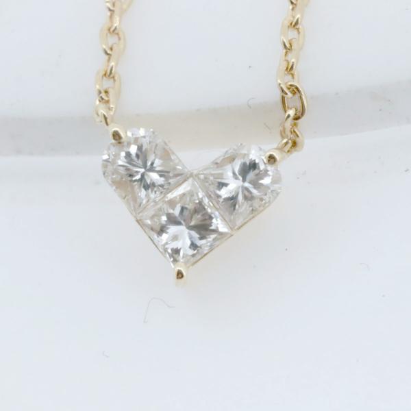 スタージュエリー ミステリアスハート ダイヤモンド ネックレス 0.28ct K18YG(18金 イ...