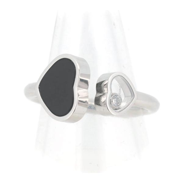 ショパール ハッピーダイヤモンド オニキス リング 指輪 12号 829482 K18WG(18金 ...